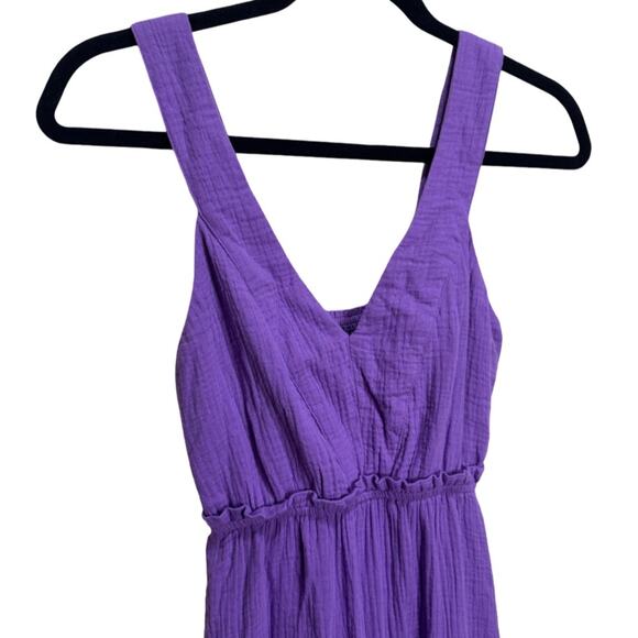 Steve Madden Amira Tiered Cotton Midi Dress - Dahlia Purple XS - Picture 3 of 8